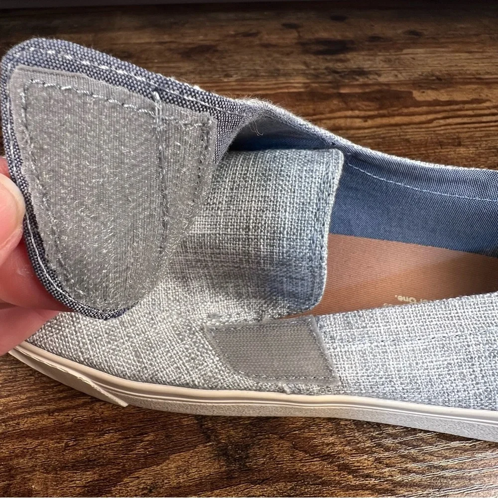 TOMS Altair Shoes Casual Slip On Gray Adjustable Strap Canvas Women's 10